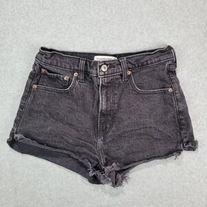 Abercrombie Fitch Womens Mom Shorts High Rise Size 26/2‎ Denim Black